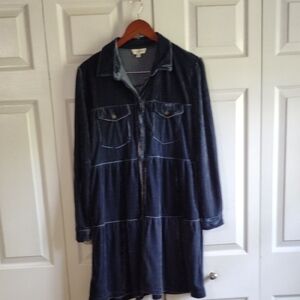 Umgee Tiered Crushed velvet Pockets Mini Dress Size Medium Good Condition